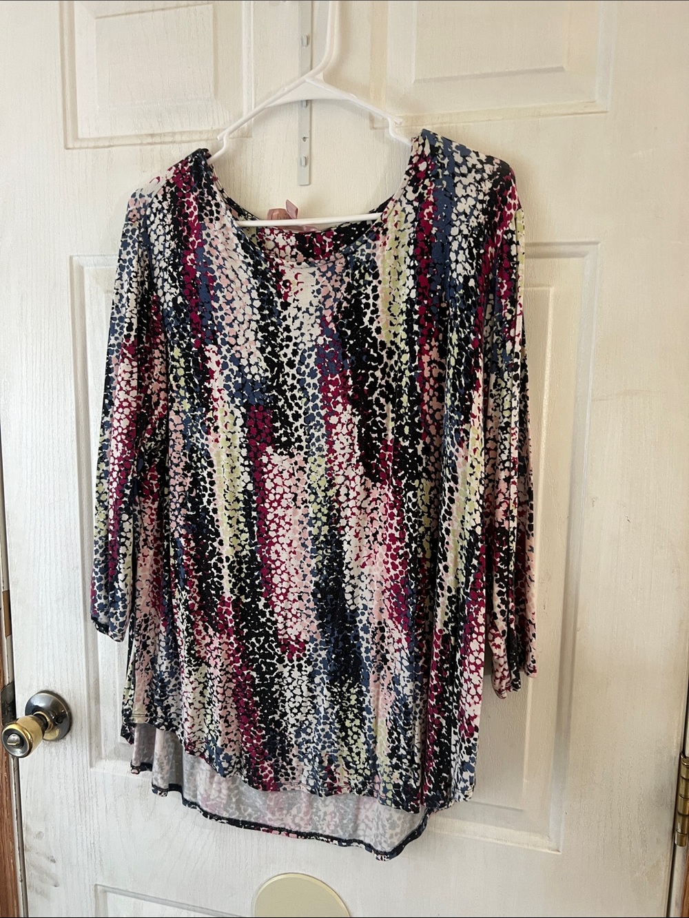 Philosophy Navy Pink White Multi-Color Dot-Print Tunic